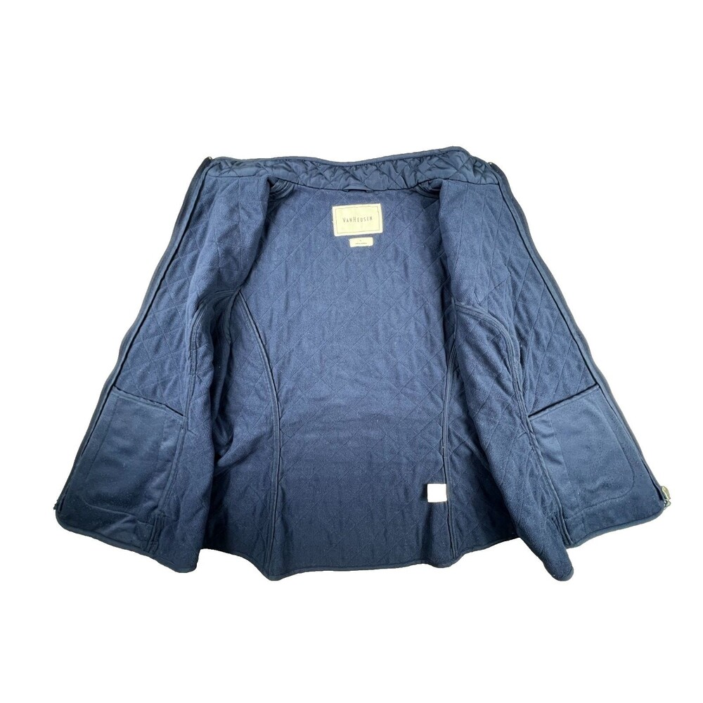 New Van Heusen Womens Puffer Vest Quilted Fleece Lined Size XL Navy Blue NWT - Picture 3 of 7